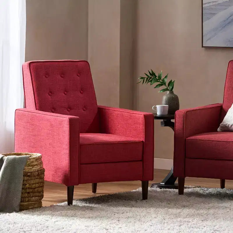 Mason Mid-Century Modern Tufted Pushback Recliners
