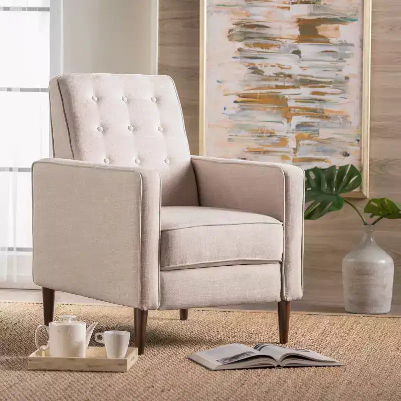 Mason Mid-Century Modern Tufted Pushback Recliners