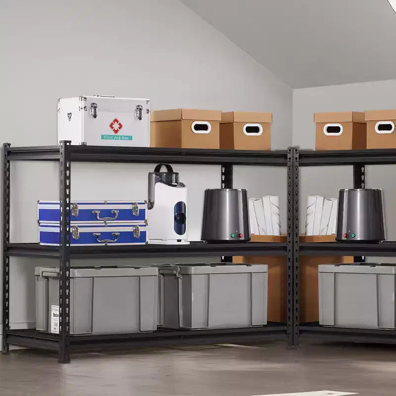 Storage Shelves, 3000 lbs, 5 Tier Heavy Duty Garage Shelving, 20 D x 48 W x 72 H Adjustable Metal Shelves, Black