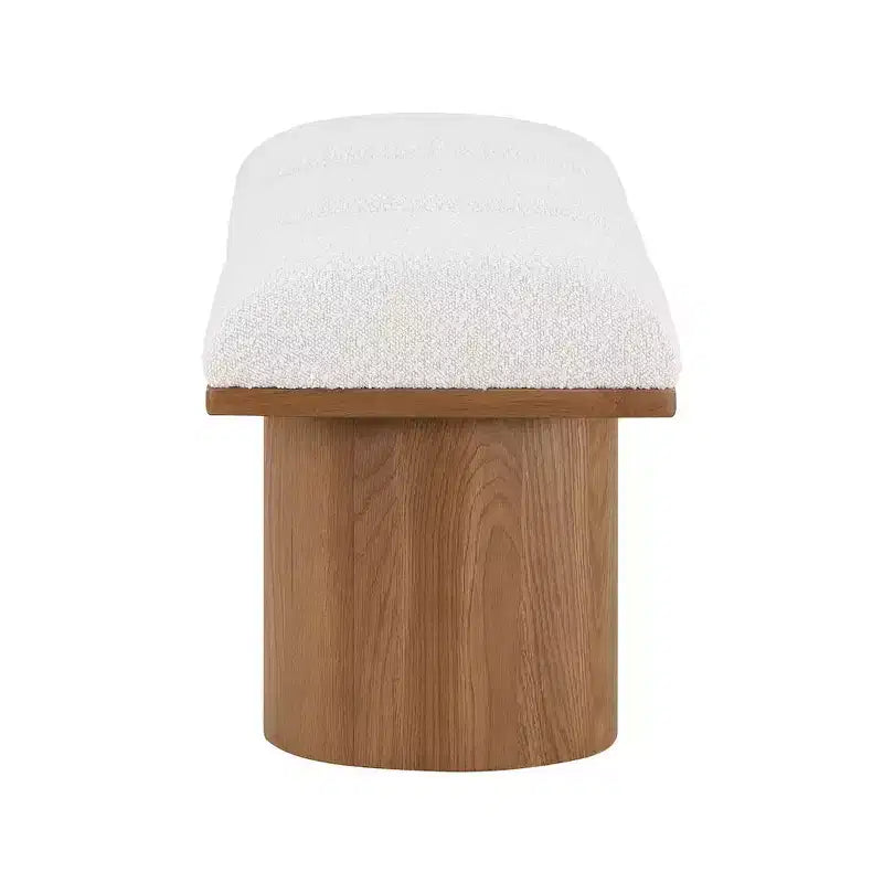 Pavilion Cream Boucle Fabric Bench