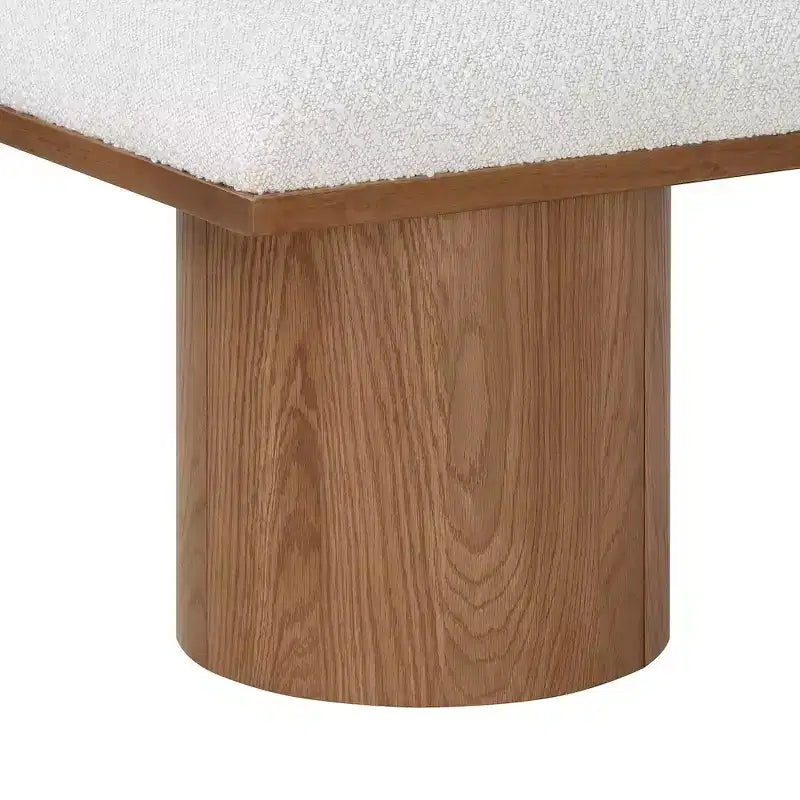 Pavilion Cream Boucle Fabric Bench