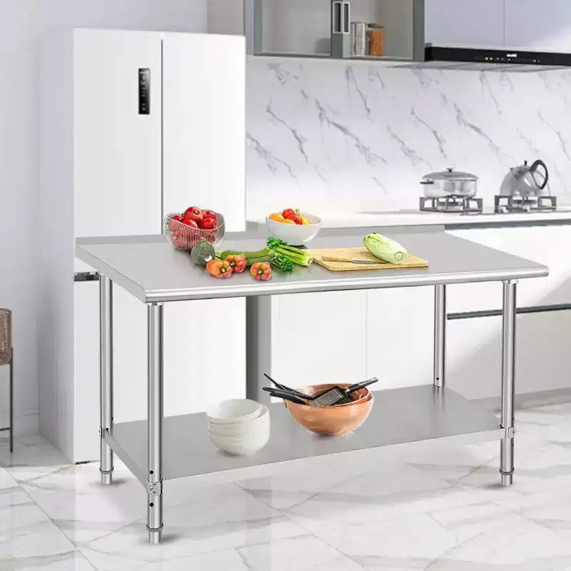 Stainless Steel Workbench - Durable, Rust-Resistant, Easy to Clean, Heavy Duty, Adjustable Height