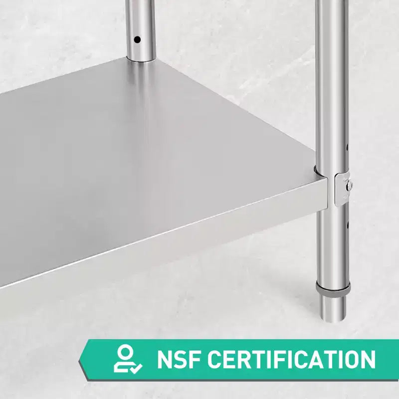 Stainless Steel Workbench - Durable, Rust-Resistant, Easy to Clean, Heavy Duty, Adjustable Height