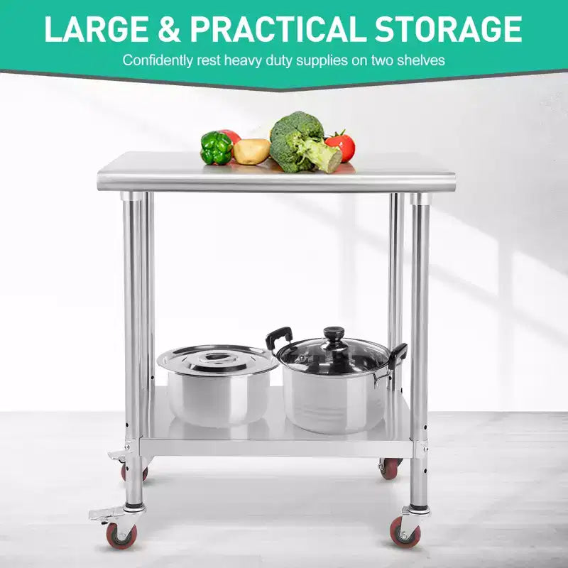 Stainless Steel Workbench - Durable, Rust-Resistant, Easy to Clean, Heavy Duty, Adjustable Height