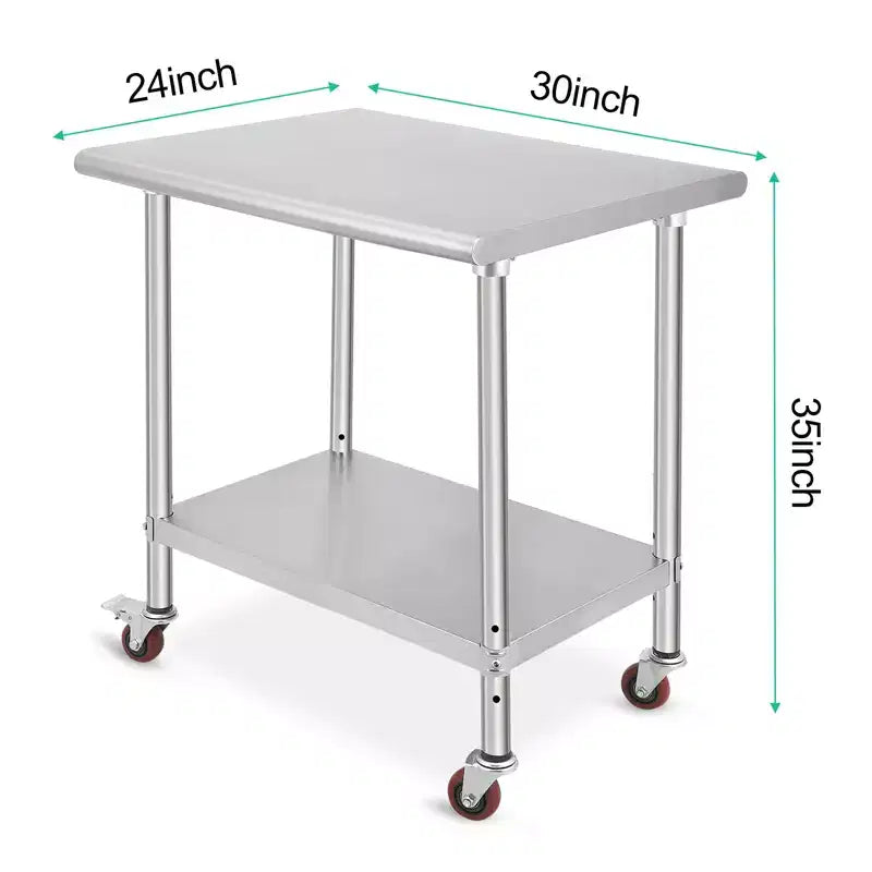Stainless Steel Workbench - Durable, Rust-Resistant, Easy to Clean, Heavy Duty, Adjustable Height