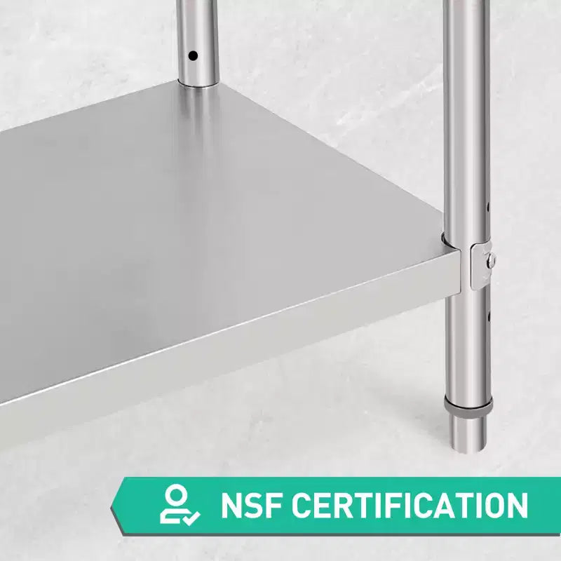 Stainless Steel Workbench - Durable, Rust-Resistant, Easy to Clean, Heavy Duty, Adjustable Height