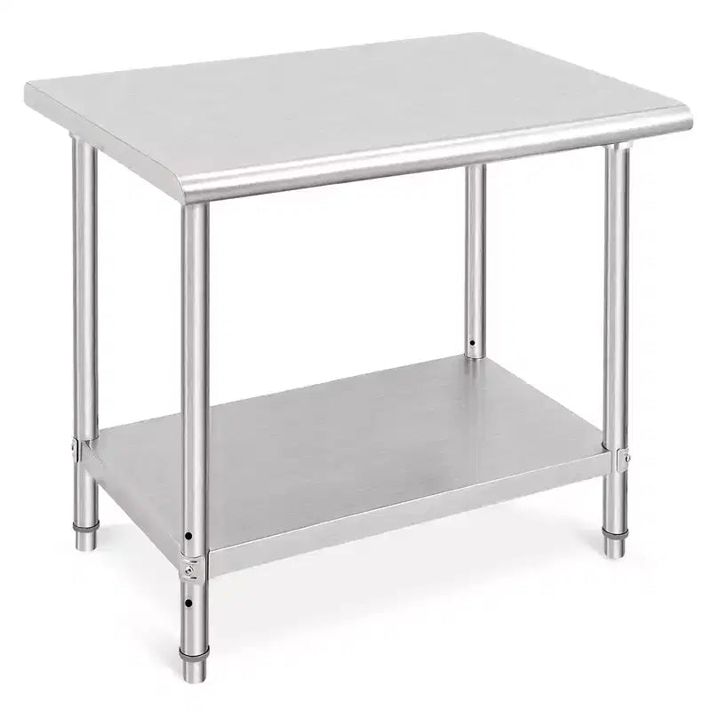 Stainless Steel Workbench - Durable, Rust-Resistant, Easy to Clean, Heavy Duty, Adjustable Height