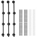 VEVOR Industrial Pipe Shelf, 4 Tier 3PCS, 11.8in Applicable Board Width Wall-Mount Floating Rustic Wood Shelves Bracket Bookshelf, Black