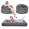Floor Sofa Couch Converts to Mattress, Large Corduroy Bean Bag Chair Bed, Soft High-Density Foam, Washable Removable Cover