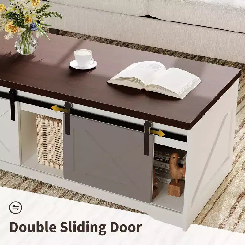Farmhouse Lift Top Coffee Table, Modern Design, Durable Construction, Spacious Surface, for Living Room Office