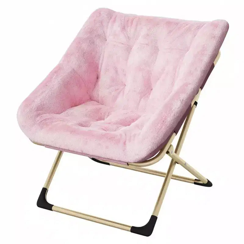 Collapsible Faux Fur Lounge Chair for Adults, Foldable Corner Chair for Office, Living Room & Small Spaces, Comfy Indoor Reading & Cozy Seating