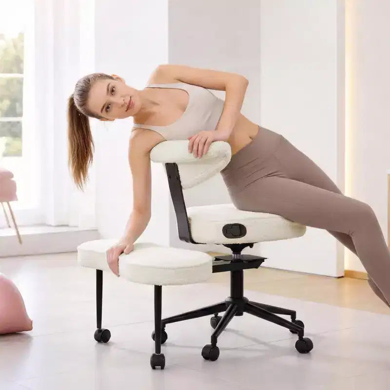 Ergonomic Cross Legged Office Chair with Lumbar Support, 360 Swivel Meditation Chair