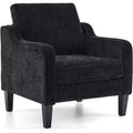VINGLI Living Room Chairs , Black Accent Chair 5.5 Thick Seat Cushion Comfy Chair Soft Chenille Side Chair Upholstered Arm Chair