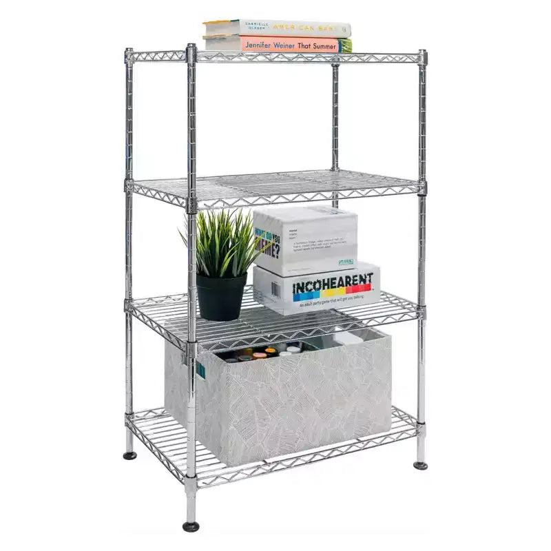 Standard Duty 12d x 20w x 32h 4-Tier Chrome Wire Shelving