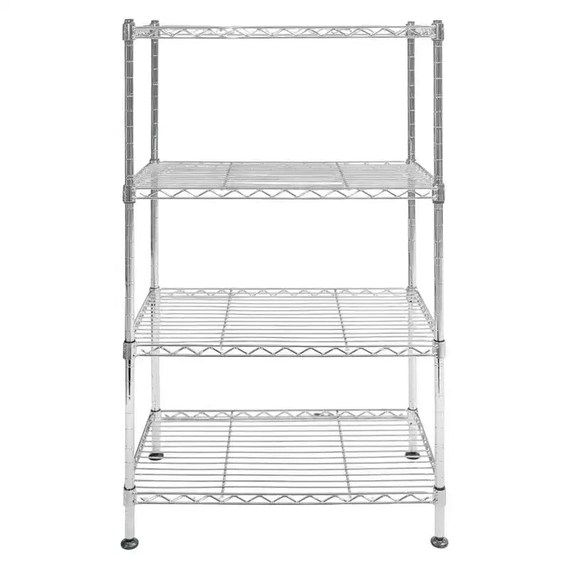 Standard Duty 12d x 20w x 32h 4-Tier Chrome Wire Shelving