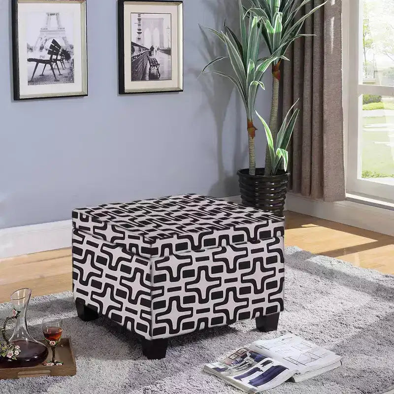 Geometric Star Storage Ottoman - Ore International