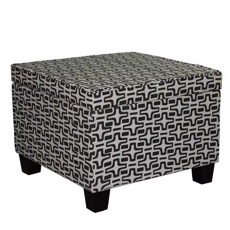 Geometric Star Storage Ottoman