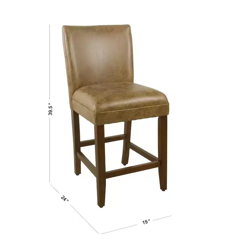 24 Faux Leather Luxury Counter Height Barstool
